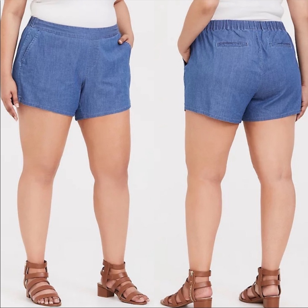 Torrid | Chambray Pull On Shorts